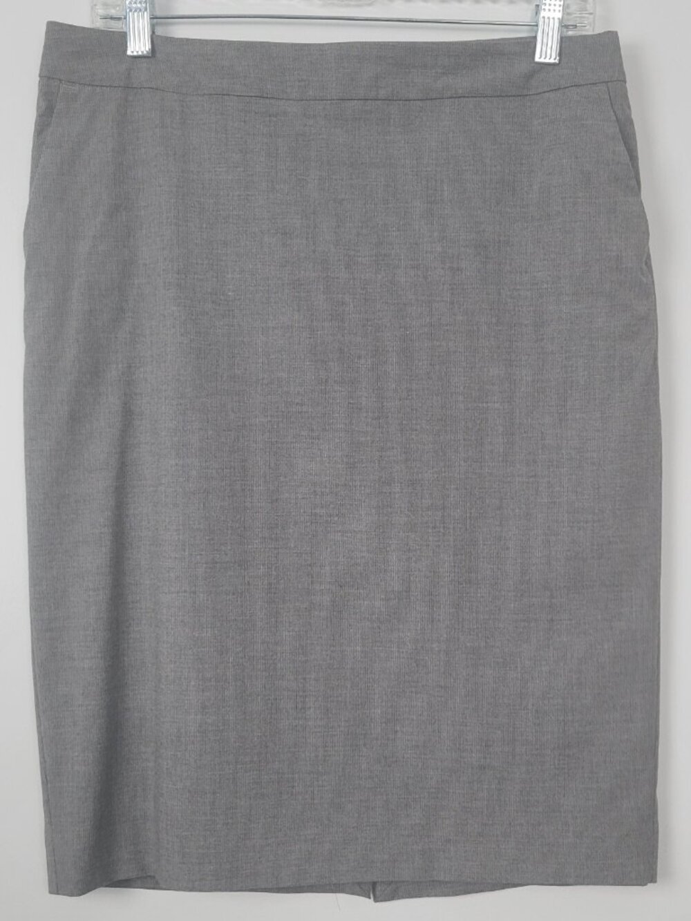 Vintage 2000s Y2K Old Navy Grey Stretch Pencil Skirt Pockets Knee Length